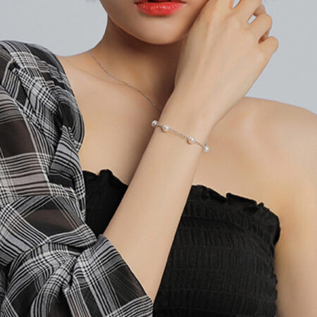 S925 Sterling Silver Freshwater Pearl Bracelet: Versatile, Minimalist, and Elegant, Ideal for Women's Unique Style and Thoughtful Gifts