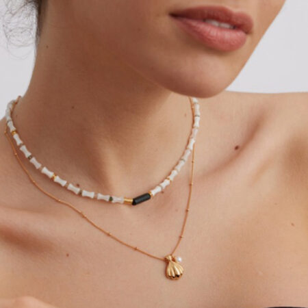 Exquisite Pure Silver Shell-Shaped Pearl Necklace