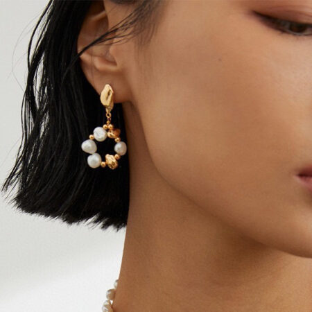 Vintage Gold Sterling Silver Pearl Earrings with Timeless Elegance