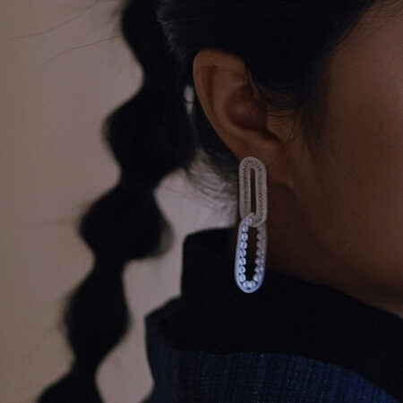 "Clear Spring" Silver Filigree Earrings, the fusion of heritage silver filigree craftsmanship and modern aesthetics