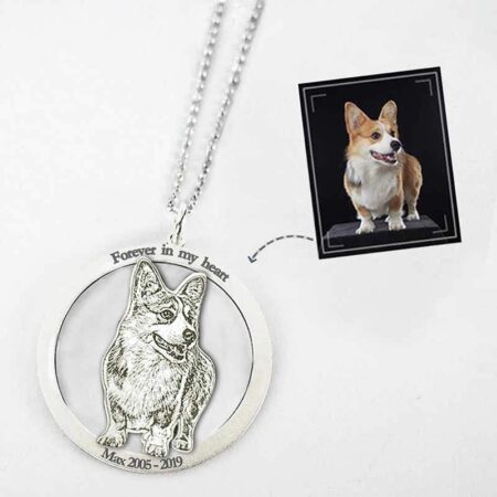 Personalized Circle Photo Necklace With Carved