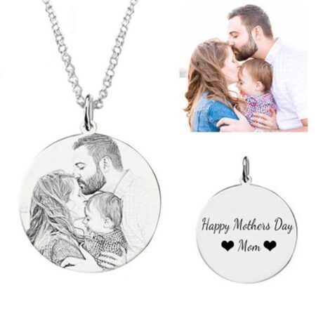 Customize Photo Necklace Round - Sketch