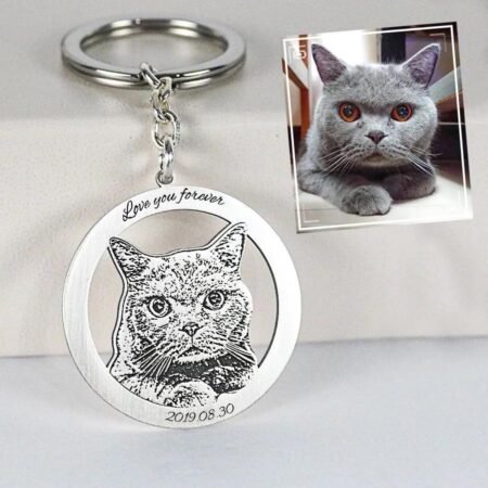 Personalized Circle Photo Keychain