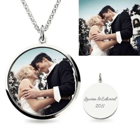 Full Color - Round Shape Photo Necklace Sterling Silver